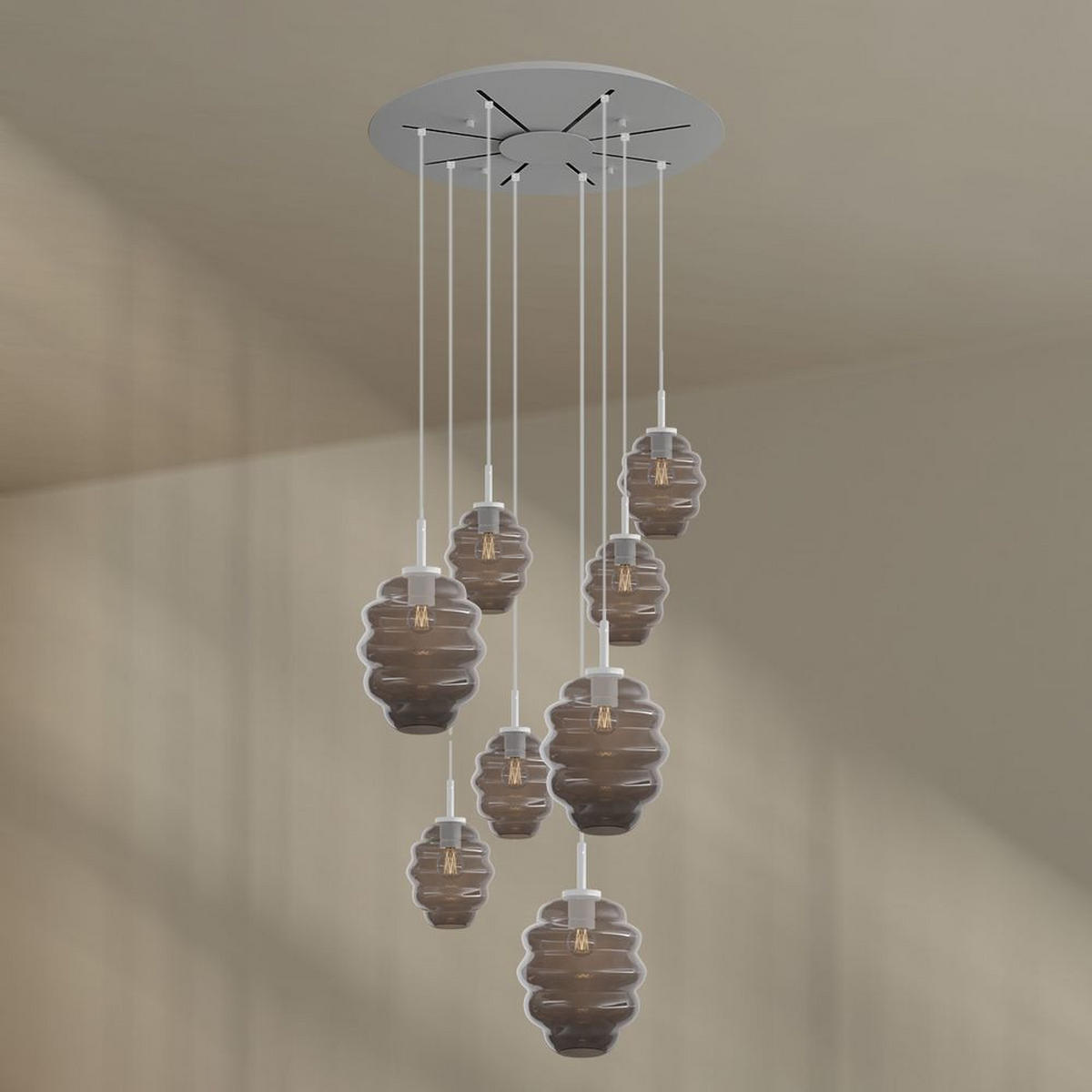 GALERIELEUCHTE Echos 8-flammig Klar Ø 18/25cm - Klar/Schwarz, Glas (18/18/20cm) - s.luce