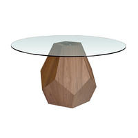 ESSTISCH Glas Walnuss 150/150/75 cm - Transparent/Walnussfarben, Holz (150/150/75cm) - ANGEL CERDA