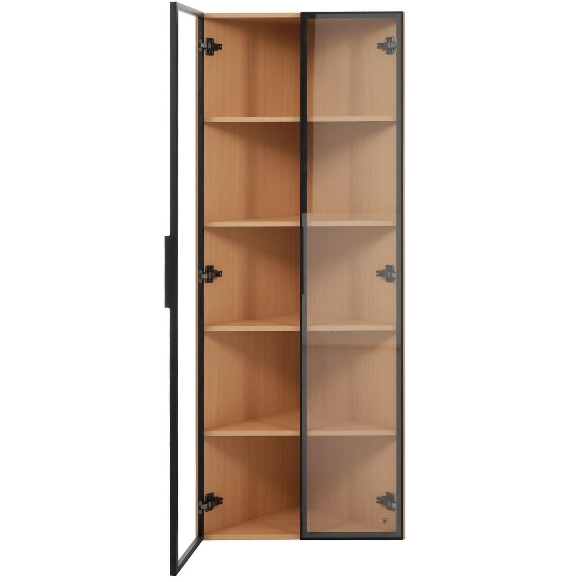 HIGHBOARD 62/35/160 cm in Eiche mit LED-Beleuchtung und Sicherheitsglas - Eichefarben, Holzwerkstoff (62/160/35cm) - Flora Grace