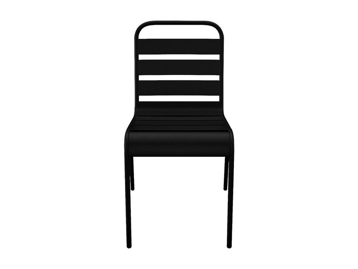 GARTENSTUHL - 47.5cm x 59cm - Stahl - schwarz - MIRMANDE - Schwarz, Metall (47.5/79/59cm) - Vente-Unique