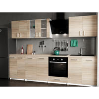 KÜCHENZEILE LECO 280 licht sonoma - Sonoma Eiche, Holzwerkstoff (280/82/46cm) - roe furniture