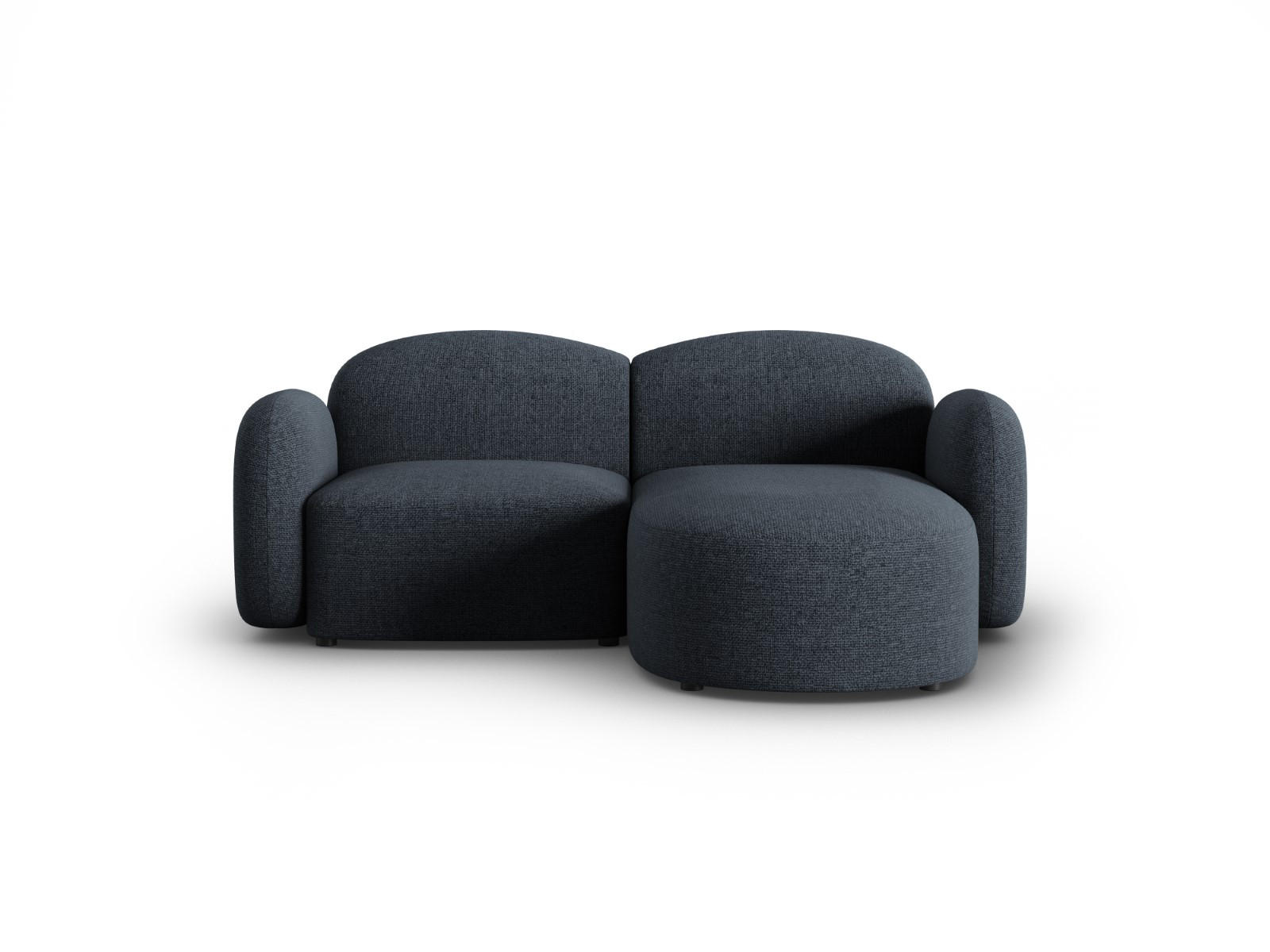 ECKSOFA rechts Blair aus Chenille-Stoff blau melange 3 Sitzplätze - Blau, Textil (155/194cm) - Micadoni