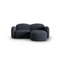 ECKSOFA rechts Blair aus Chenille-Stoff blau melange 3 Sitzplätze - Blau, Textil (155/194cm) - Micadoni