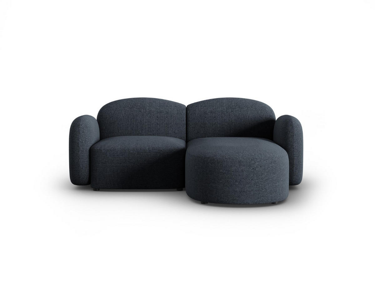 ECKSOFA rechts Blair aus Chenille-Stoff blau melange 3 Sitzplätze - Blau, Textil (155/194cm) - Micadoni