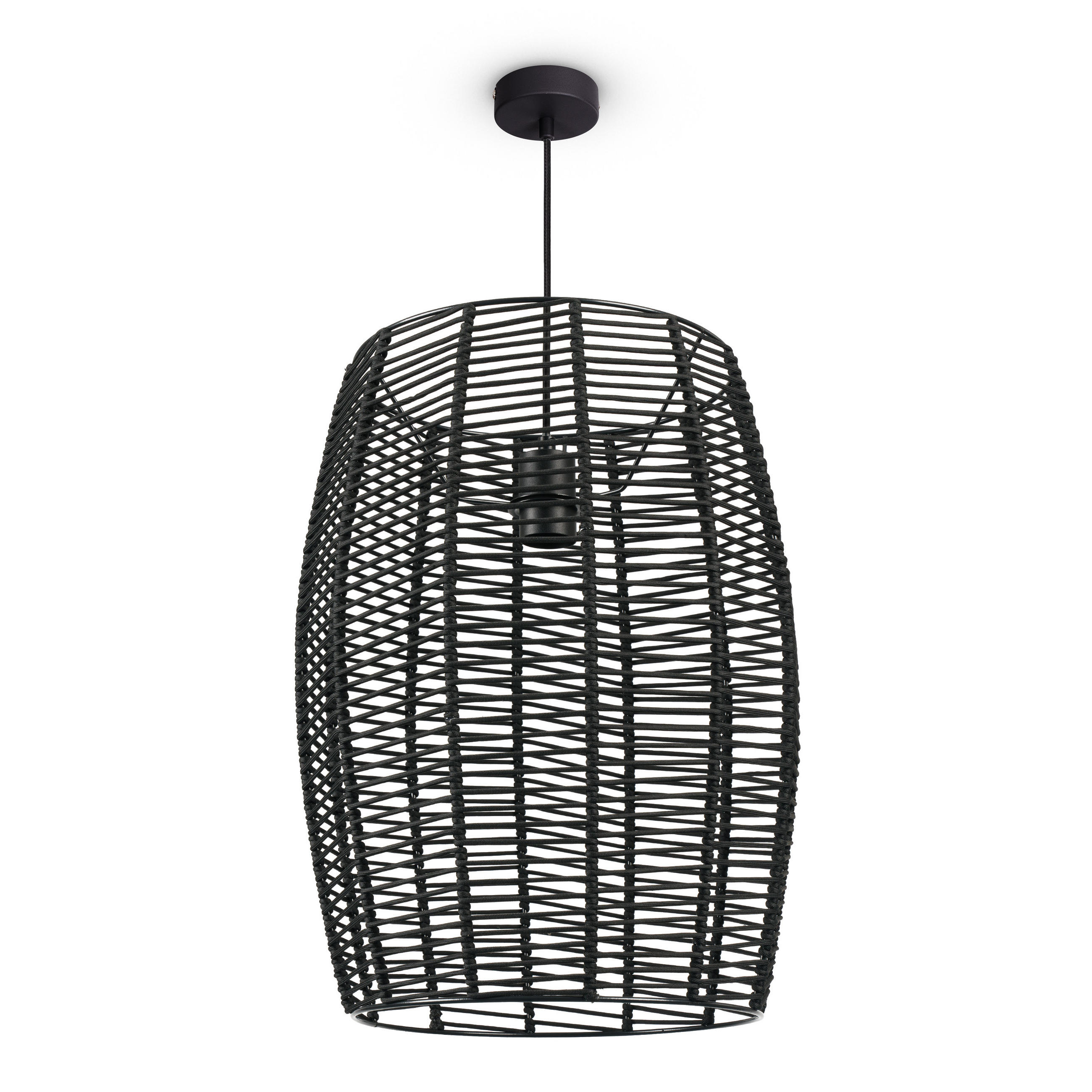 PENDELLEUCHTE Hugo Miloza - Schwarz, Metall (40/40/50cm) - Paco Home
