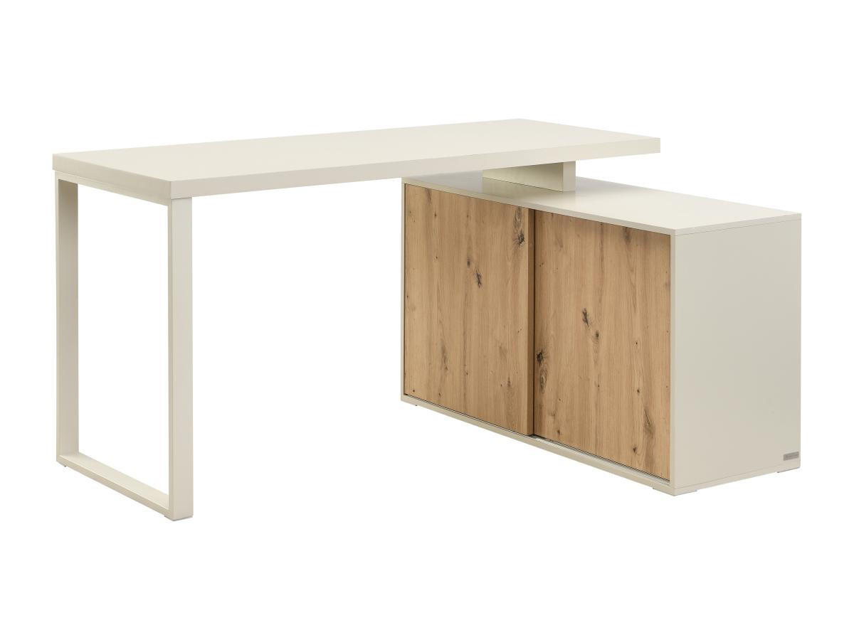 ECKSCHREIBTISCH mit Stauraum - MDF - Beige und Naturfarben - LONAMI - Beige, Holz (140/110/76cm) - Vente-Unique