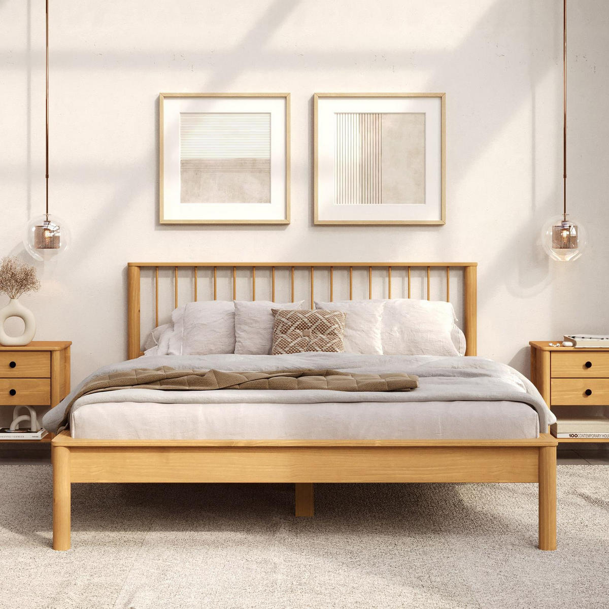BETT APOANA 160x200 cm Eiche - Eichefarben, Holz (160/200cm) - IDIMEX