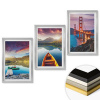 WANDBILDER 3er Set - 40x60 cm Silberner Rahmen - Bergblick auf den See und die Brücken - Silberfarben, Kunststoff (40/60cm) - ArtPrintCave