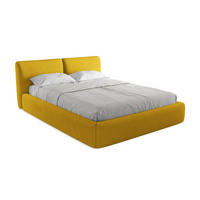 POLSTERBETT mit Bettkasten und Lattenrost 180x228 Gelb - Currygelb/Gelb, Kunststoff/Textil (160/200cm) - Makamii