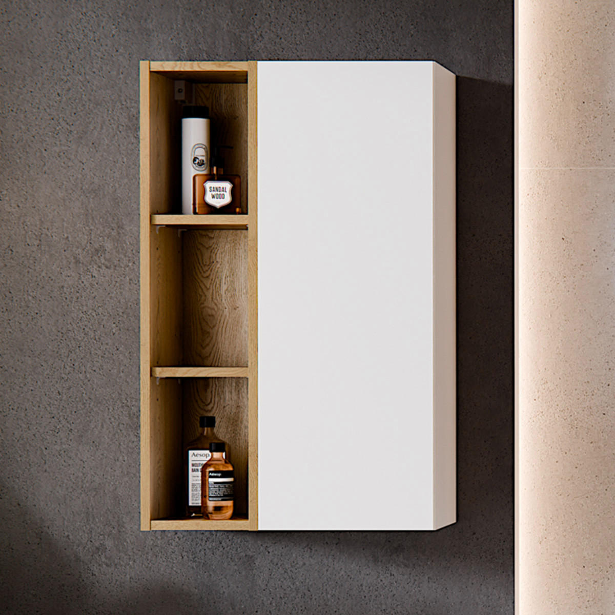 SKŘÍŇORIA Bílá - bílá, kompozitní dřevo (50/80/26.6cm) - Petits-meubles