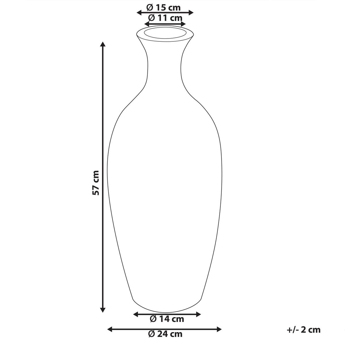 DEKOVASE Terrakotta braun Kardia - Braun, Stein (57cm) - Beliani
