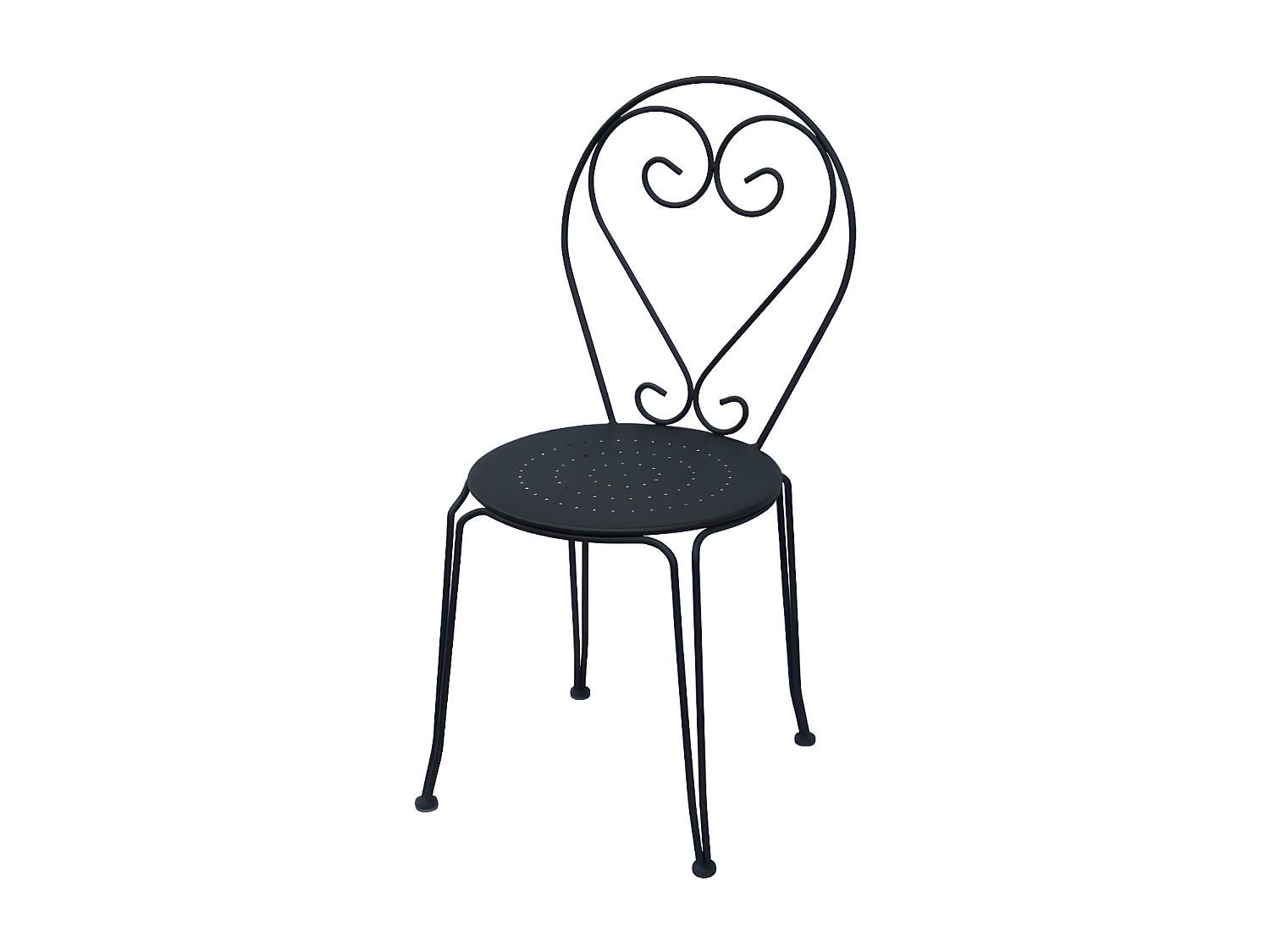 GARTENSTUHL - 43 cm x 47 cm - Metall - Anthrazitgrau - GUERMANTES - Anthrazit, Metall (43/90/47cm) - Vente-Unique