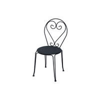 GARTENSTUHL - 43 cm x 47 cm - Metall - Anthrazitgrau - GUERMANTES - Anthrazit, Metall (43/90/47cm) - Vente-Unique