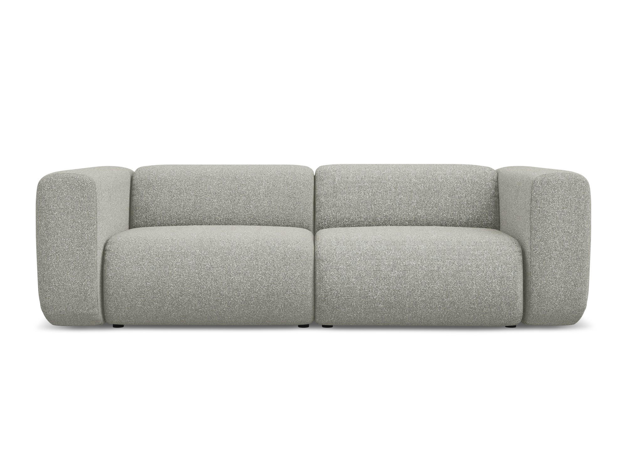 3-SITZER SOFA Strukturstoff Stoff Grau - Hellgrau/Schwarz, Kunststoff/Textil (228/70/89cm) - Makamii