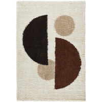 TEPPICH shaggy mit geometrischem Muster in Braun Palerme 80x140 cm - Braun, Textil (80/140cm) - Nazar Rugs