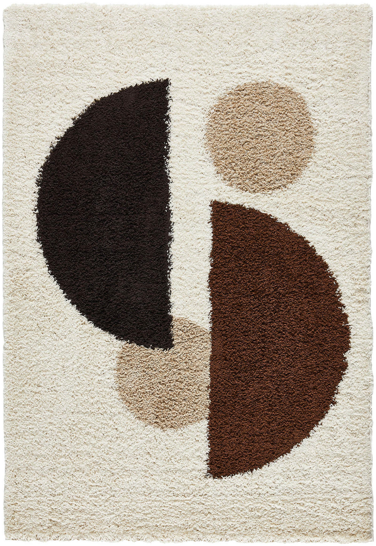 TEPPICH shaggy mit geometrischem Muster in Braun Palerme 80x140 cm - Braun, Textil (80/140cm) - Nazar Rugs