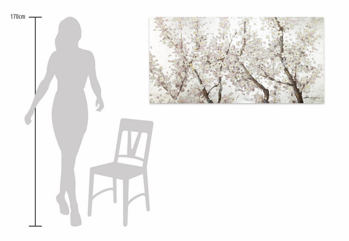 ÖLGEMÄLDE 120/60 cm - Weiß, Holz/Textil (1.7/60cm) - KUNSTLOFT