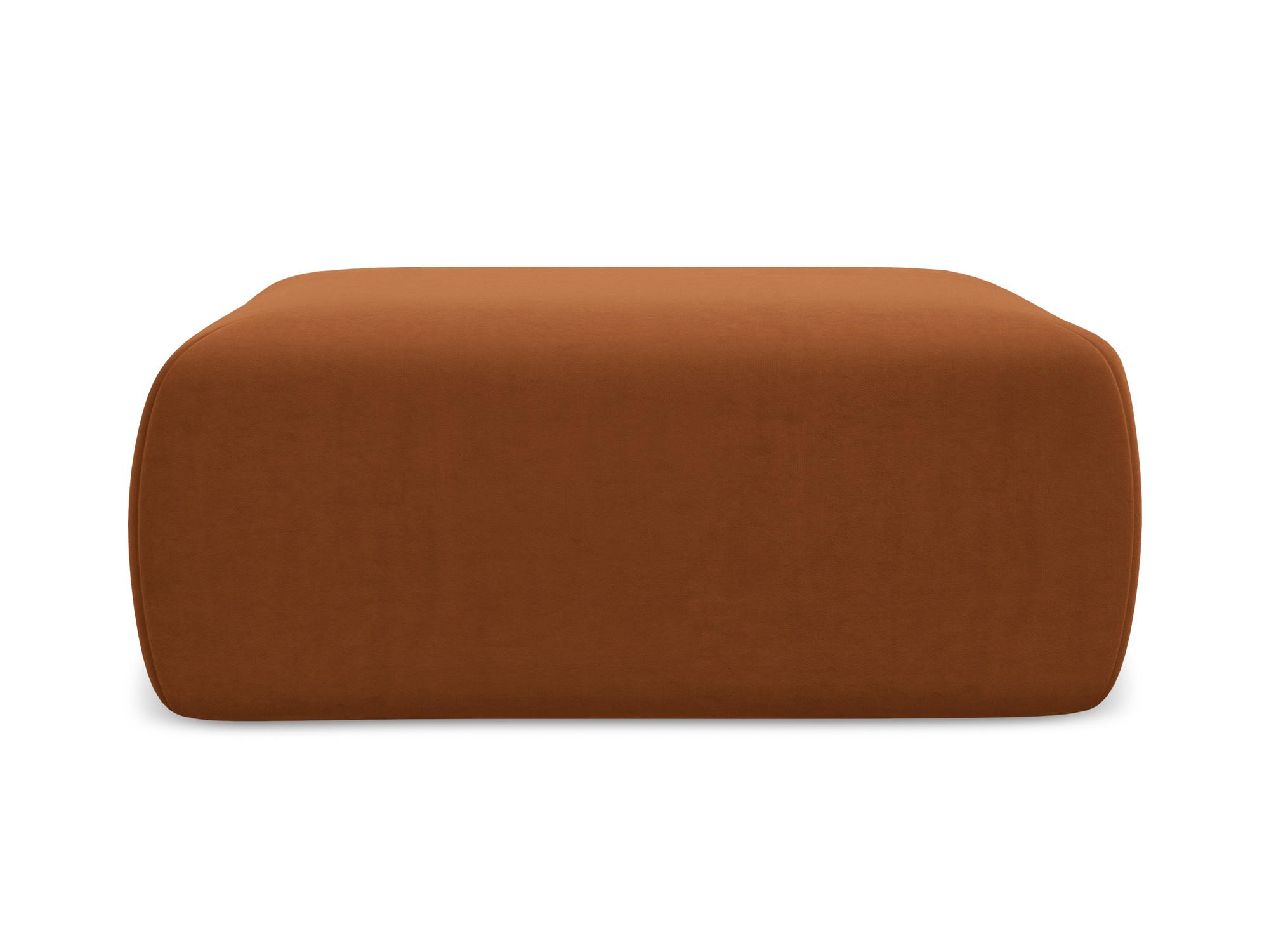 POUF Samt Stoff Orange - Terra cotta/Schwarz, Kunststoff/Textil (102/40/62cm) - Makamii