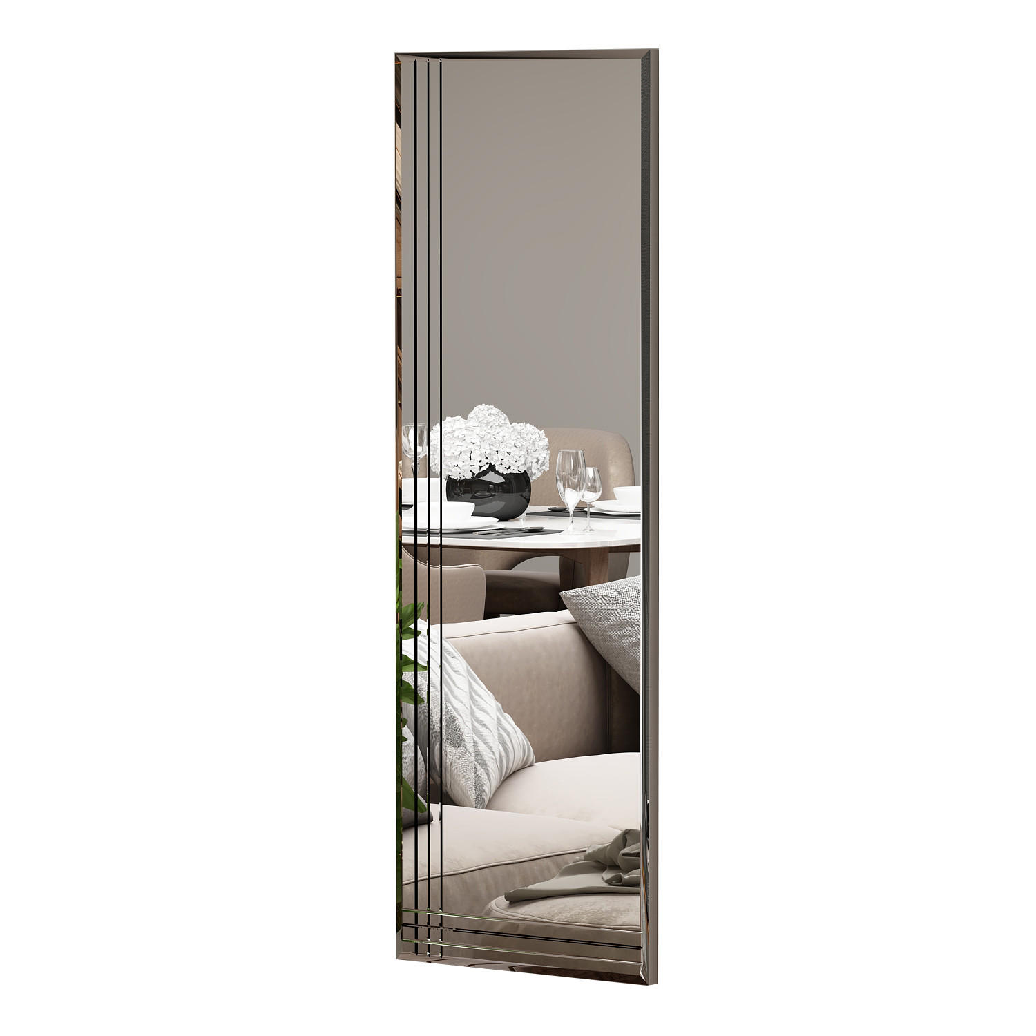WANDSPIEGEL TROI OS 91164 - Silberfarben, Glas/Holzwerkstoff (40/120/2cm) - moebel17