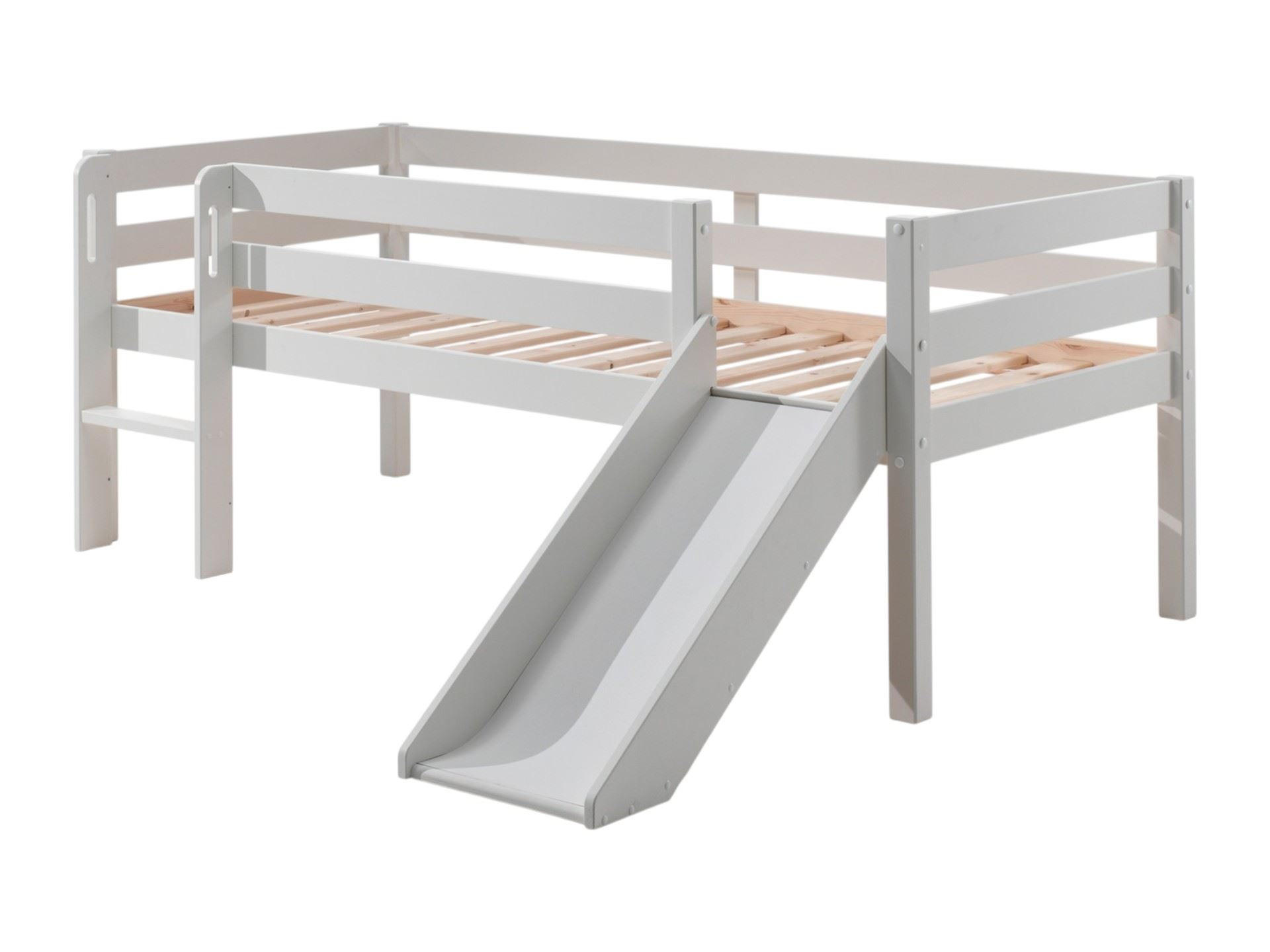 KOJENBETT mit Rutsche Karolina 208x83x175 aus Massivholz in Weiß - Weiß, Holz (90/200cm) - 58aufmkessel