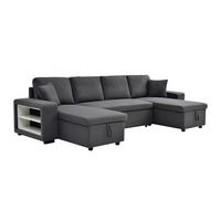 PANORAMA-ECKSOFA mit Schlaffunktion & Bettkasten + Sessel – Stoff - Anthrazitgrau – SELIM - Anthrazit, Textil (310/145cm) - Vente-Unique