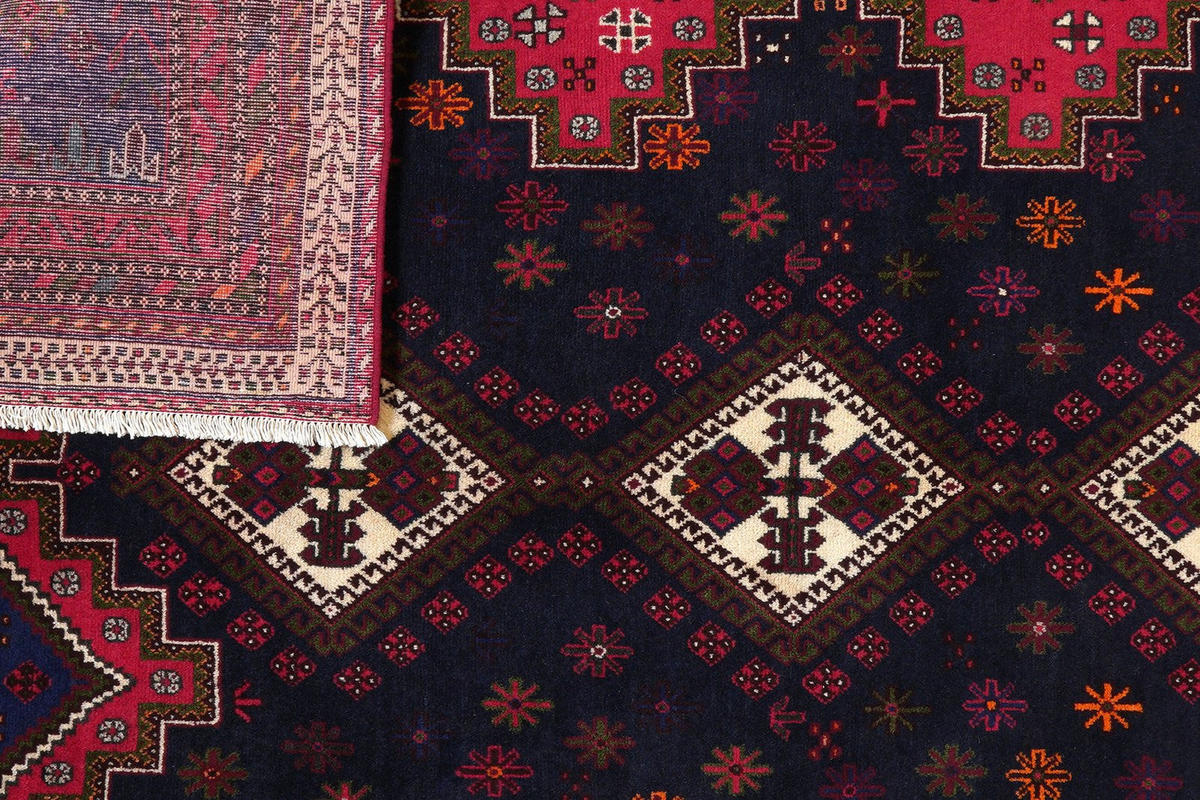 ORIENTTEPPICH handgeknüpft Afshar Blau 242/174 cm Schurwolle - Blau, Textil (174/242cm) - Looma