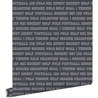 TAPETE Namen von verschienenen Sportarten 53 cm x 10.05 m - Blau, Papier (53/1000cm) - ESTAhome