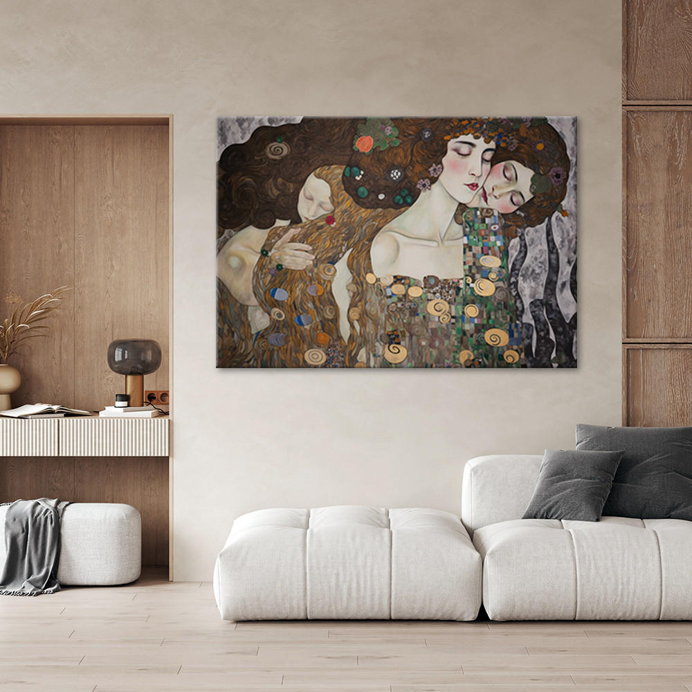 WANDBILD der kuss der frau g. klimt - Multicolor, Textil (60/40cm) - Feeby