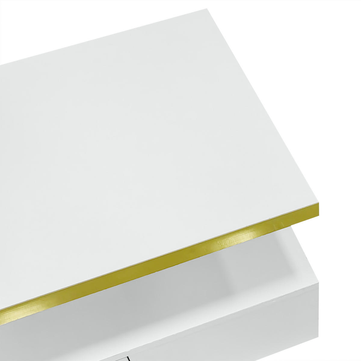 COUCHTISCH 100/50/38,5 cm weiß mit Schublade und LED-Beleuchtung - Weiß, Holzwerkstoff (100/50/38.5cm) - OKWISH