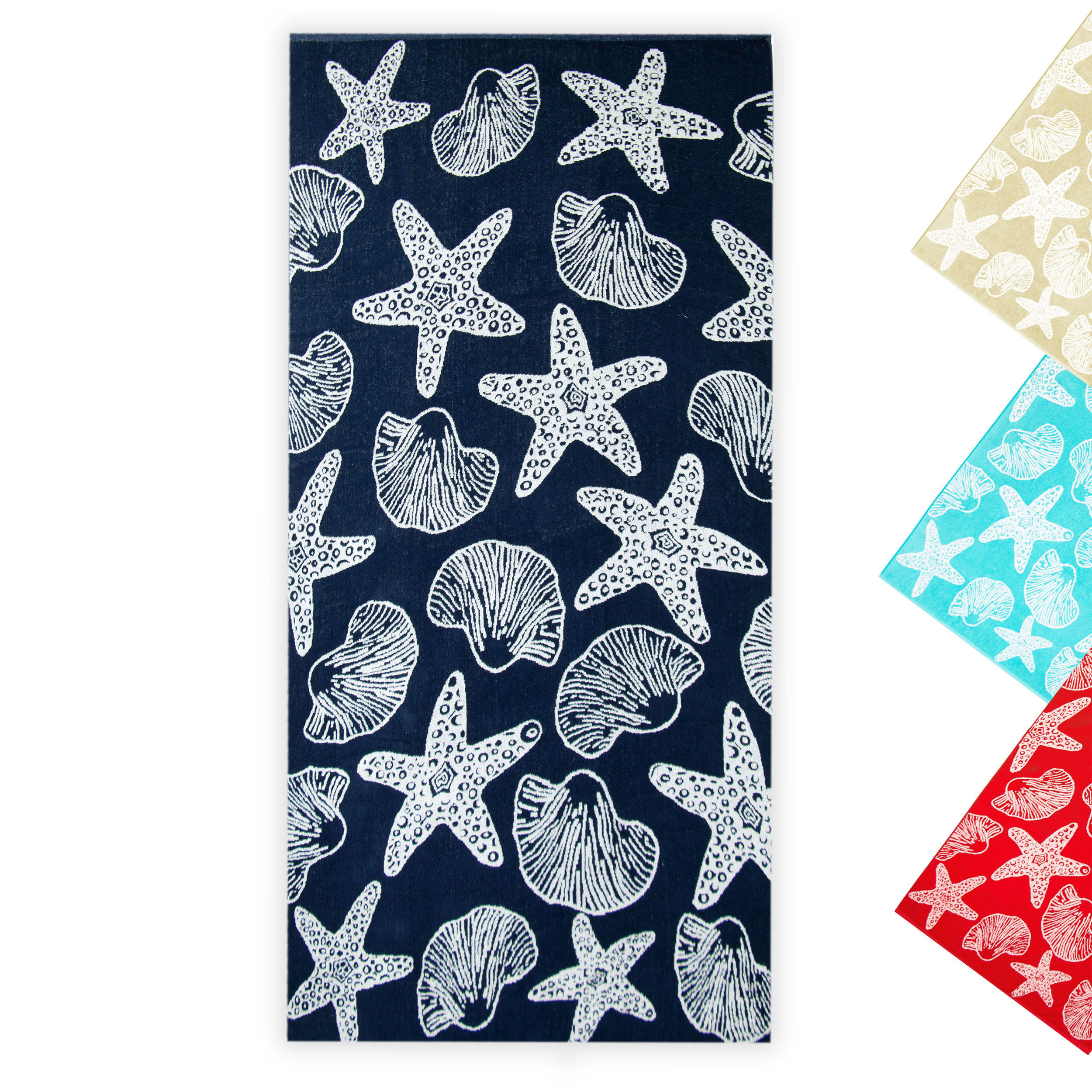 STRANDTUCH, 90x180 cm, 100% Baumwolle, Blau - Dunkelblau, Textil (90/180cm) - Zollner