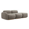 3-SITZER SOFA Rechts Chenille Stoff Grau - Taupe/Braun, Holz/Textil (258/73/95cm) - Makamii