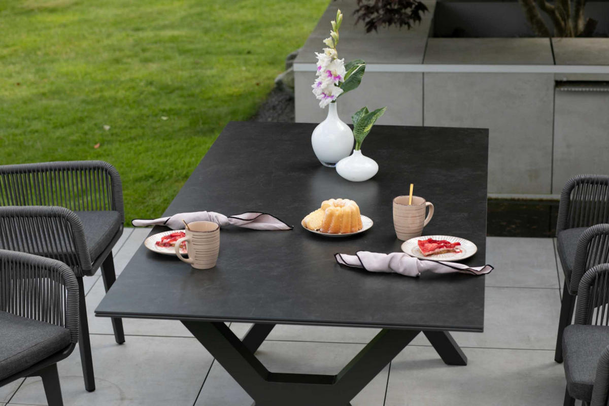 GARTENTISCH Granada - Grau, Metall (180/90/76cm) - Mr. Deko