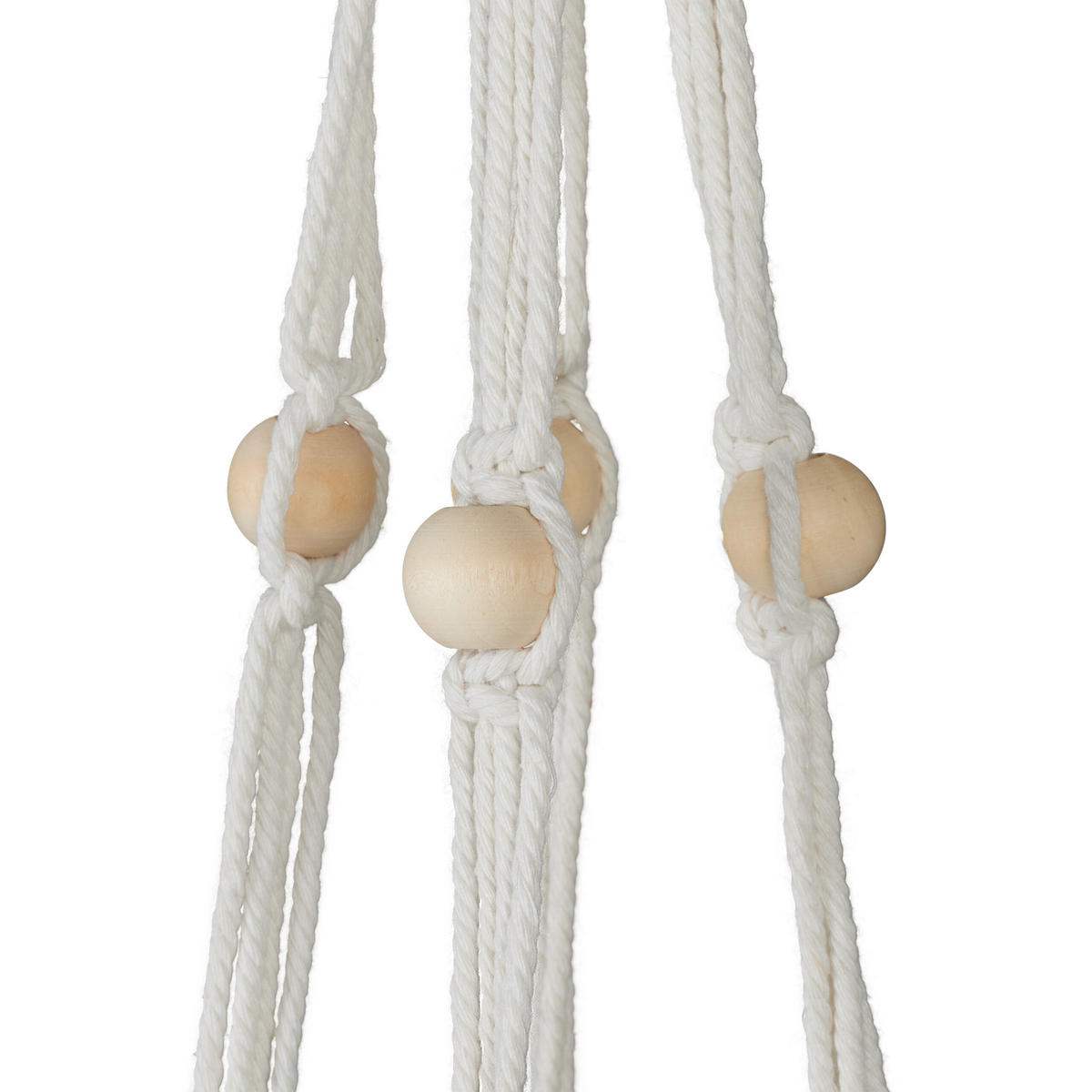 7XBLUMENAMPEL - Creme, Holz/Textil (155cm) - Relaxdays
