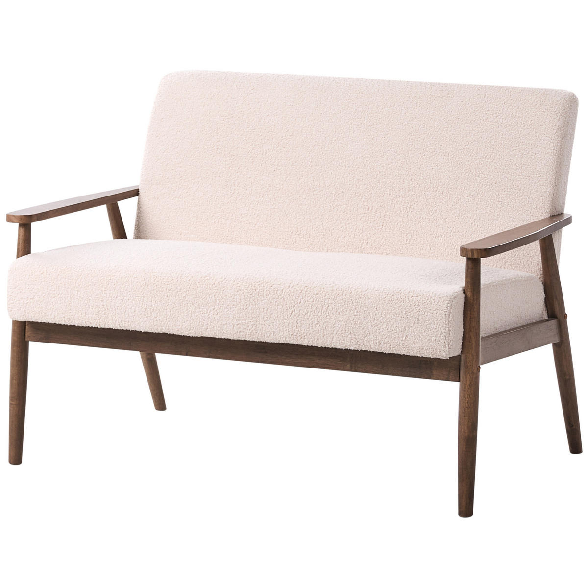 POHOVKA 2-místná Bouclé Tmavě hnědá/Béžová Esrum - tmavě hnědá, textil (111/79/72cm) - Beliani