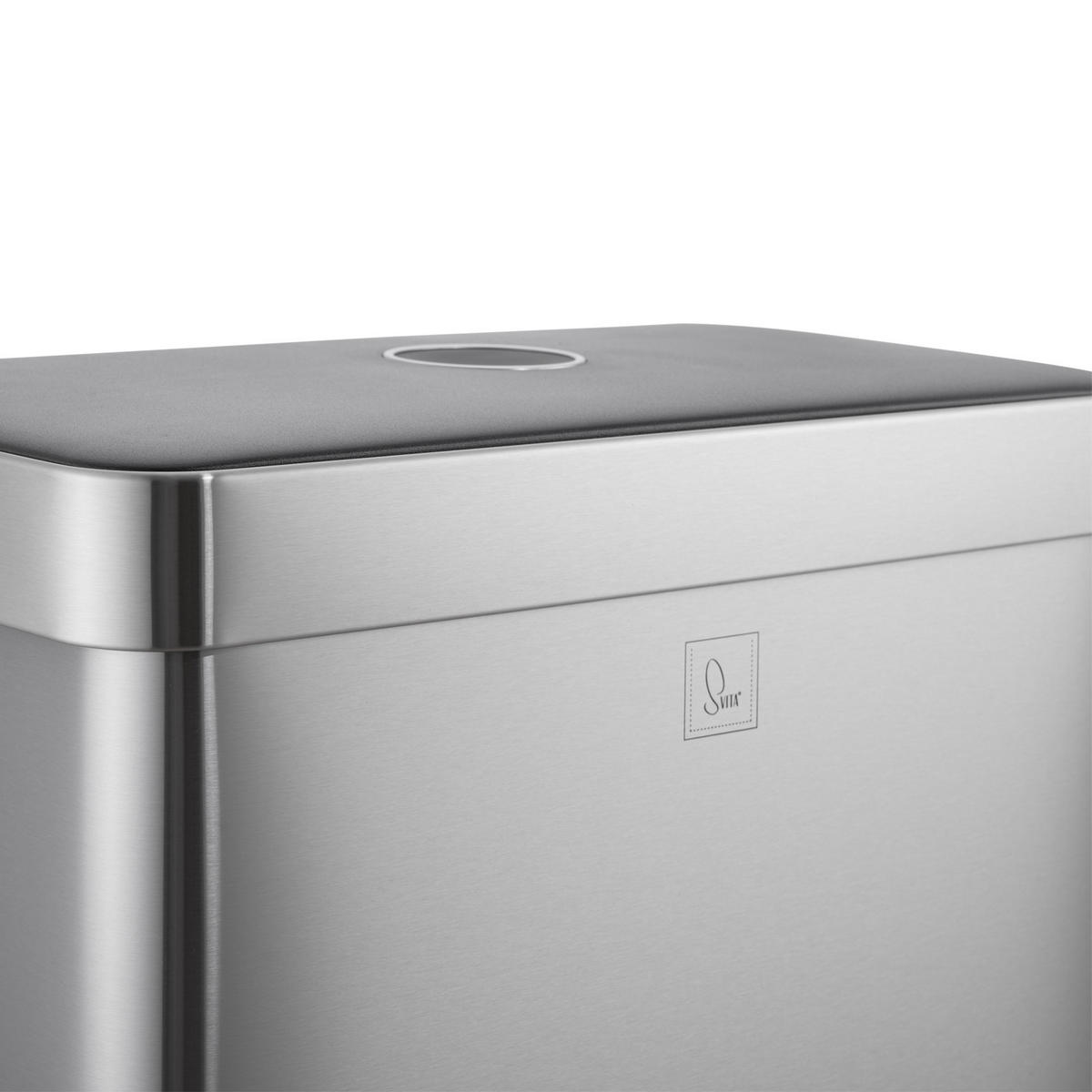 MÜLLEIMER LT2X30 60l Silber - Silberfarben, Metall (58/59.5/36cm) - SVITA