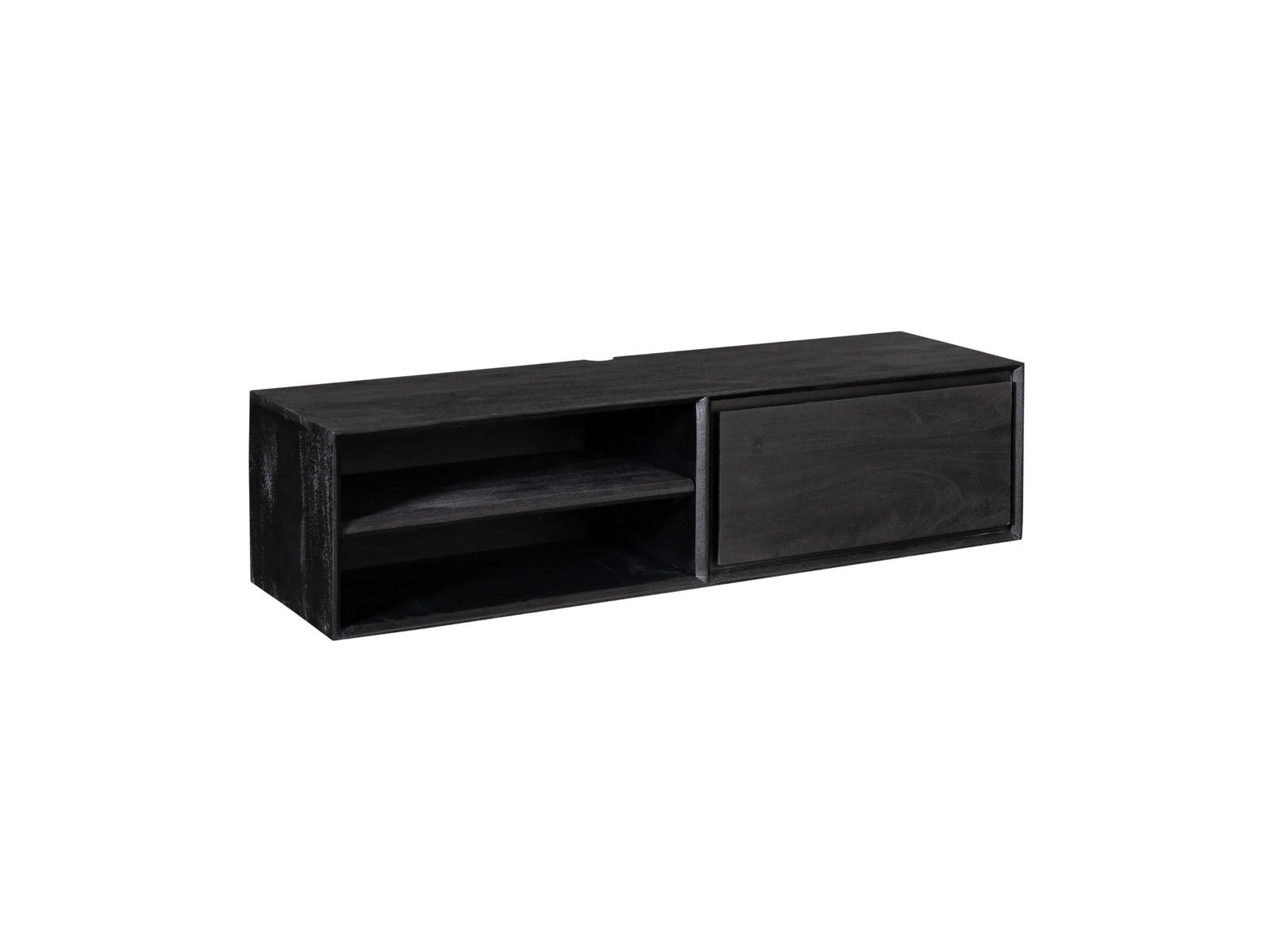 LOWBOARD Amoria Mangoholz 120 cm / 35 cm Schwarz - Schwarz, Holz (120/30/35cm) - Villa Möbel