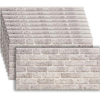 3D-WANDPANEELE , 100 x 50 x 2 cm, 5 m² Abdeckungsfläche, flexibel zuschneidbar, Backstein steingrau - Grau, Kunststoff (50/2/100cm) - tectake