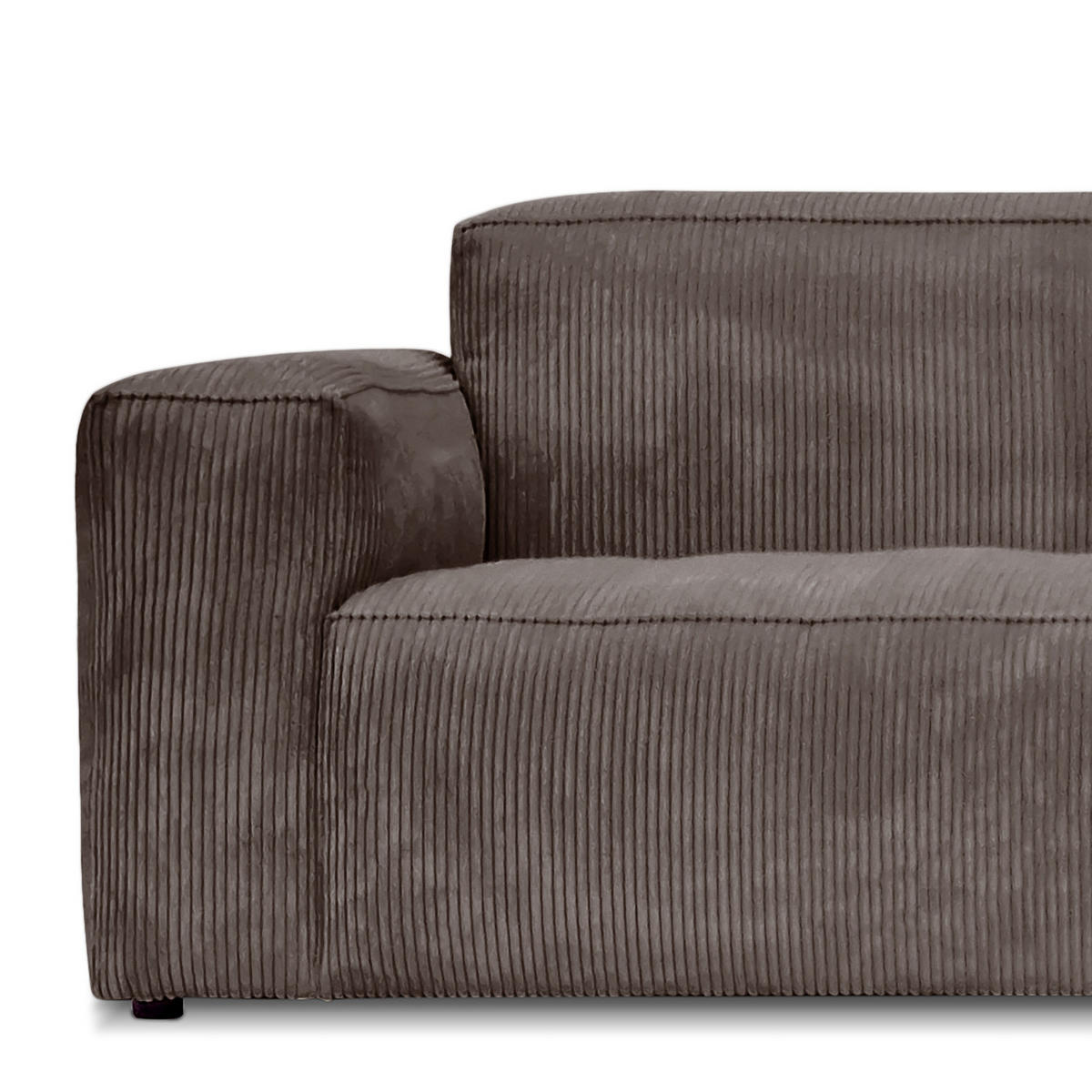ECKSOFA mit Longchair - Schwarz/Braun, Kunststoff/Textil (345/170cm) - home24
