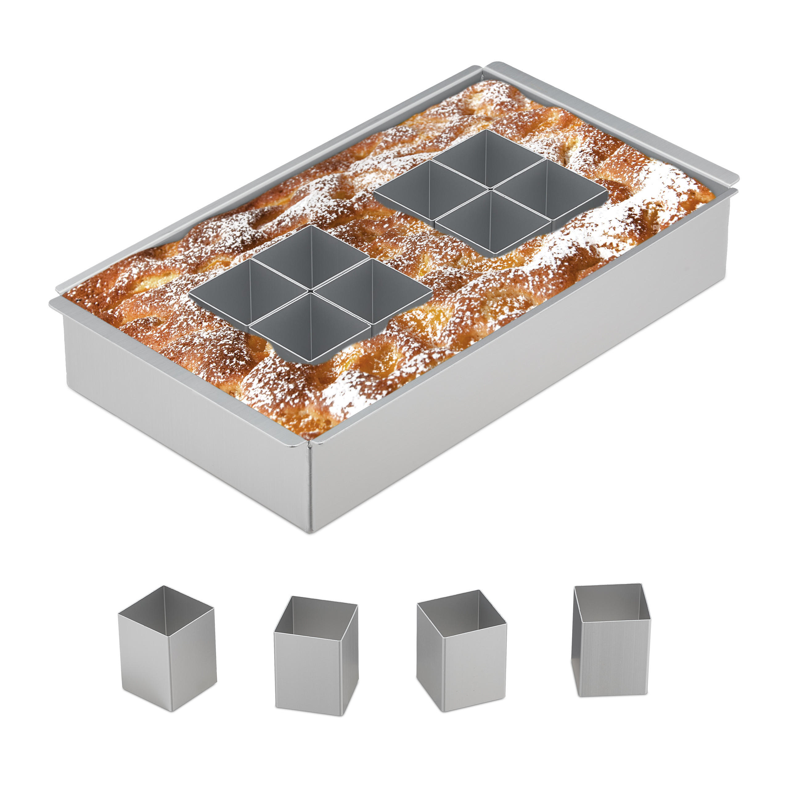 FORMA na koláč - strieborná, kov (31.5/5.5/18cm) - Relaxdays