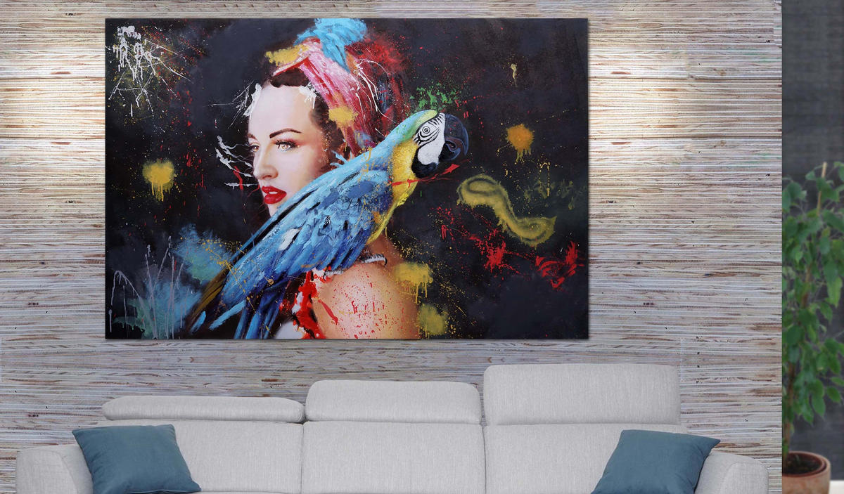 ÖLGEMÄLDE FRAU HANDGEMALT Mehrfarbig - Multicolor, Textil (150/100cm) - MCW