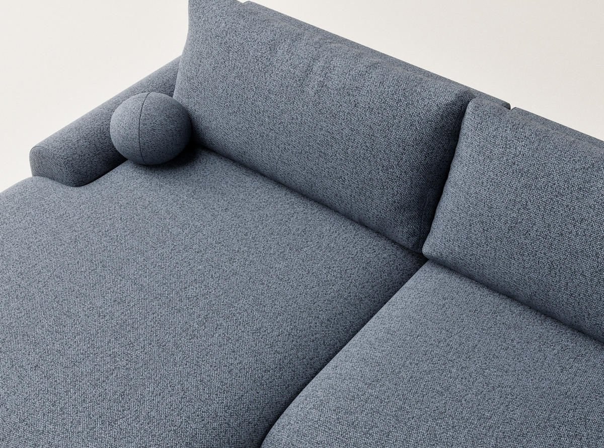 ECKSOFA MIT SCHLAFFUNKTION Tallin Blau grau Webstoff - Links Seite - Blaugrau/Schwarz, Holz/Holzwerkstoff (145/240cm) - Maison de Reve