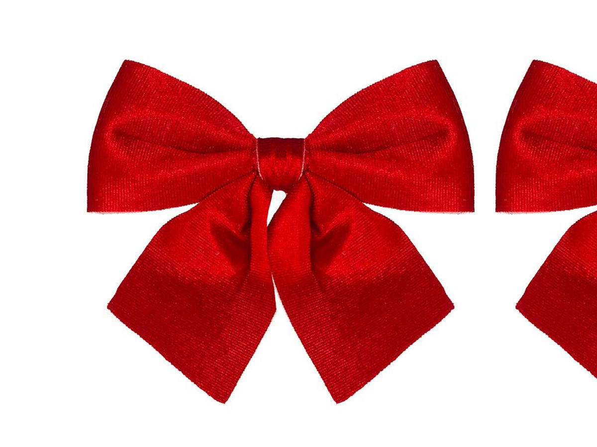 WEIHNACHTSSCHLEIFEN 2er-Set Schleife rot glänzend 13 × 13 cm - Rot, Kunststoff (13/13/5cm) - LAALU