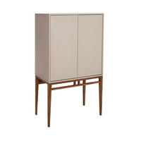HIGHBOARD Hohe Anrichte in Beige und Nussbaum 90/40/150 cm - Walnussfarben/Grau, Holz (90/150/40cm) - ANGEL CERDA