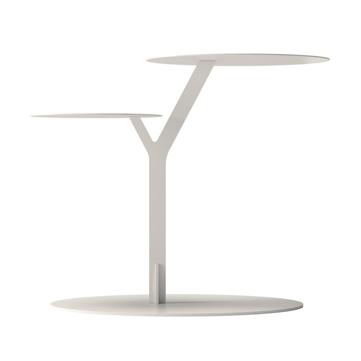BEISTELLTISCH IROKO mit 2 Ablagen, Metall, Weiß - Weiß, Metall (54/32/44.5cm) - Kayani