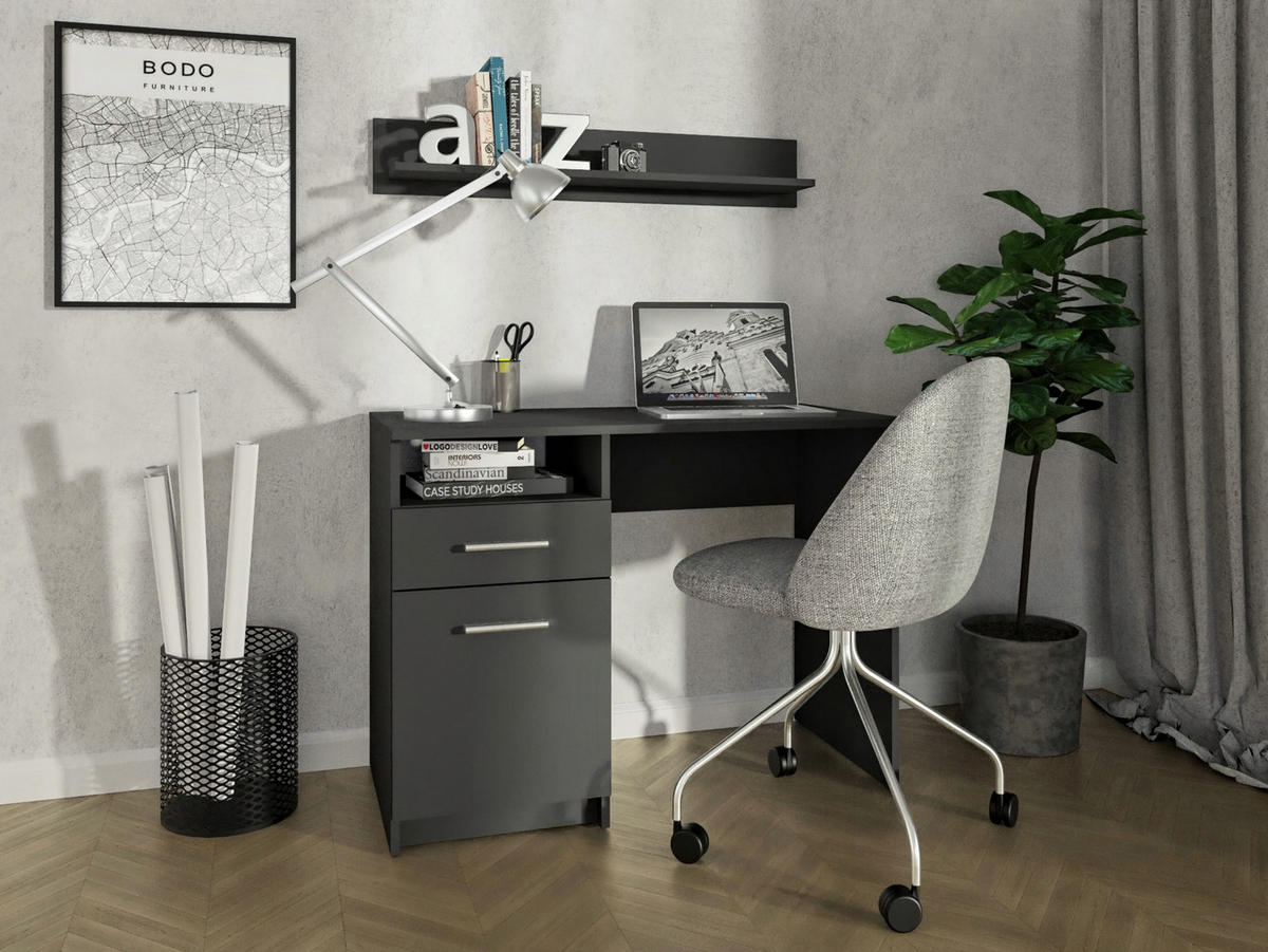 SCHREIBTISCH Bodo DSP Schwarz 100/50/75 cm - Schwarz, Holzwerkstoff (50/100/75cm) - Matkam Möbel