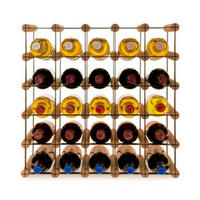 WEINREGAL Vinotega Mod Metal 52,5x52,5x24,5 cm 5x5 Flaschen Massives Kiefernholz Braun Geölt - Braun, Holz (52.5/52.5/24.5cm) - PROREGAL