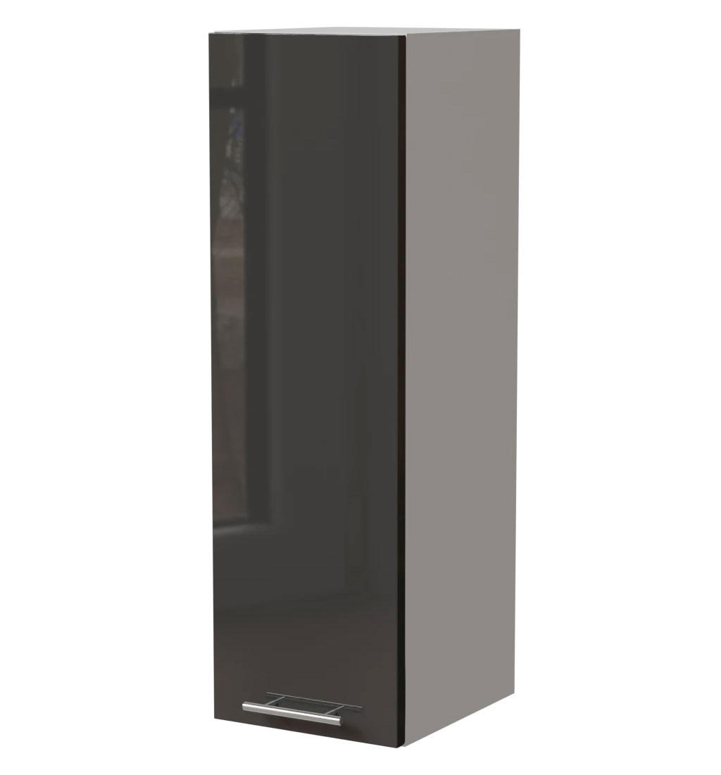 KÜCHENHÄNGESCHRANK W4/30 Essen Graphit Hochglanz / Weiß Matt 30 / 32,5 / 96cm - Graphitfarben/Weiß, Holz/Holzwerkstoff (30/96/32.5cm) - Feldmann-Wohnen