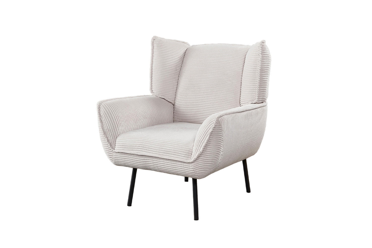 RELAXSESSEL CALLA Cremeweiß Cord - Creme/Schwarz, Textil (83/92/83cm) - KAWOLA