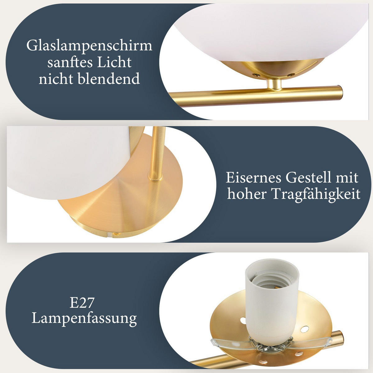 WANDLEUCHTE Quelle - Goldfarben, Metall (20/12/20cm) - Nettlife