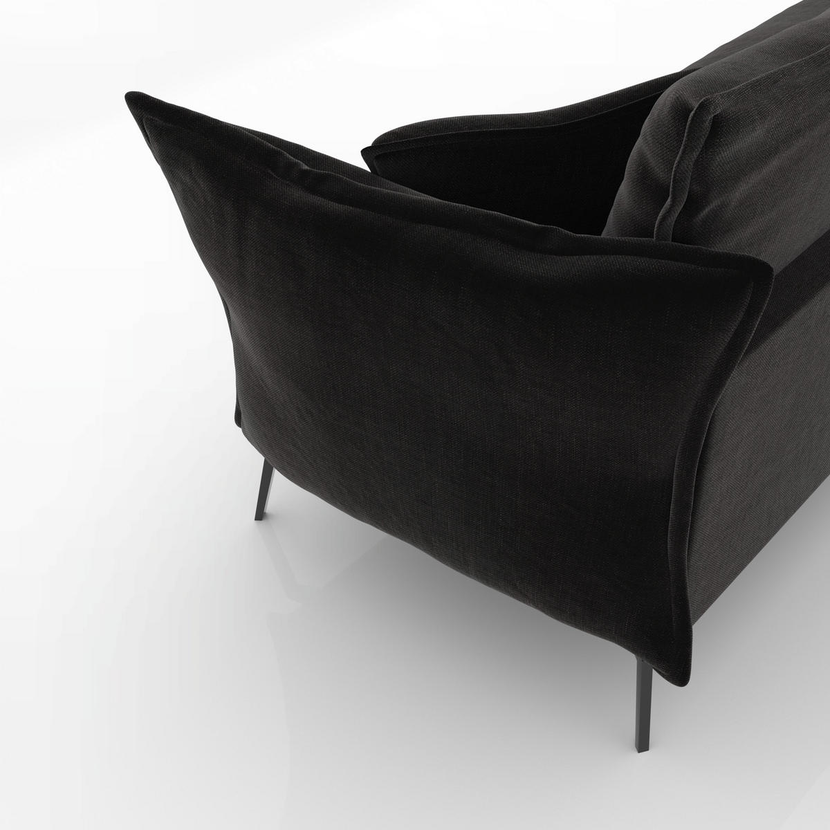 SCHLAFSOFA GERADE Samt Dunkles Anthrazit 180cm - Anthrazit, Textil (180/90/105cm) - Sia Home